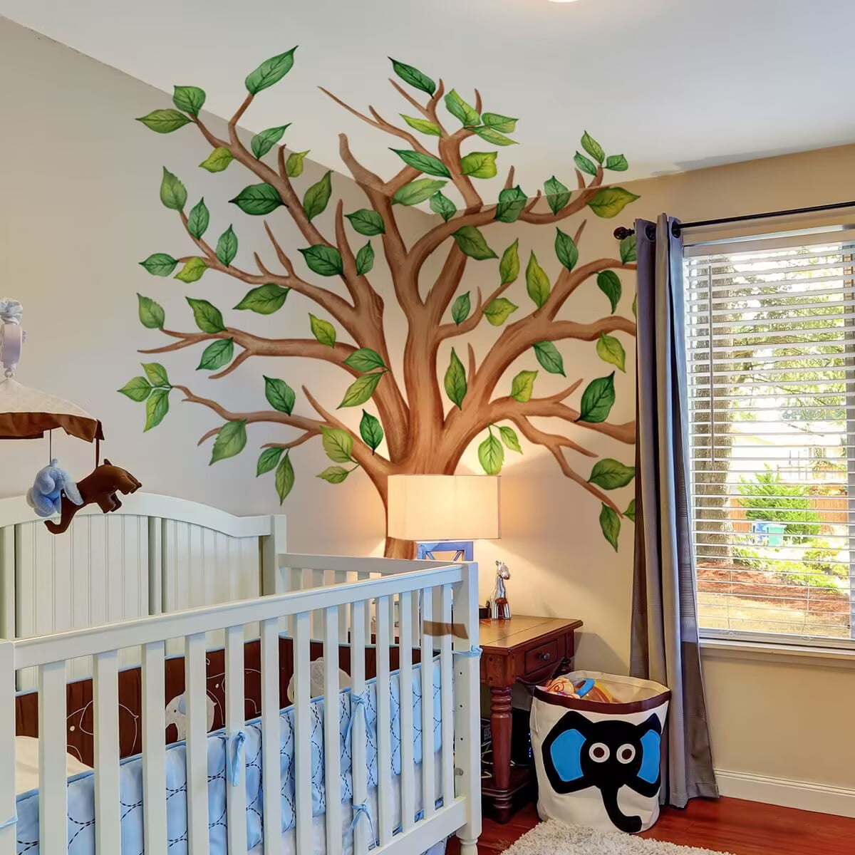 Large Tree Wall Decals Green Plants Jungle Wall Stickers for Kids Room Classroom Nursery Bedroom Home Decor Peel and Stick Art Murals for Bedroom Nursery Office