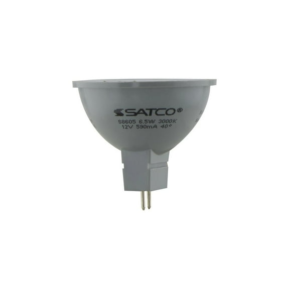 Satco 6.5 Watt - LED MR16 - 3000K - 40 deg. Beam Angle - GU5.3 base - 12 Volt AC/DC
