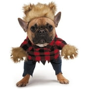 Angle View: Zack & Zoey Werewolf Costume for Dogs, X-Small, Werewolf costumes鈥搘ith fake stuffed arms, plaid shirt, and pants鈥揻it over dog's fore chest to give the optical.., By Brand Zack Zoey