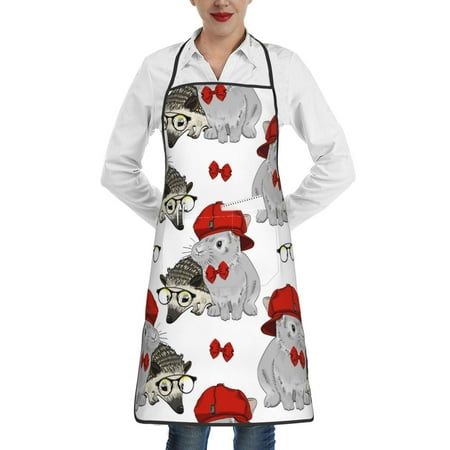 

Sikiie Rabbit And Hedgehog Aprons for Kitchen Cooking Aprons Chef Apron for Men Women Chef