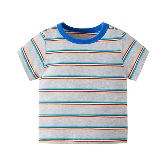 FLMEI Boys Dinosaur T-Shirts for Kids Toddler,Baby Cotton Cartoon Crewneck Short Sleeve Shirts Toddler Tops for 1-8T