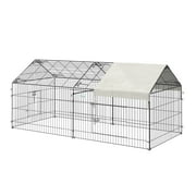 Pawhut Outdoor Metal Pet Dog Crate with Cover, X-Large, 87"L
