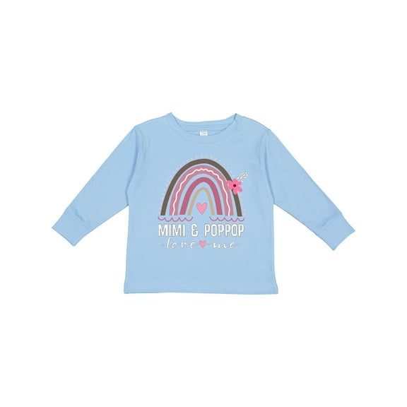 Inktastic Mimi and Poppop Love Me Rainbow Girls Long Sleeve Toddler T-Shirt