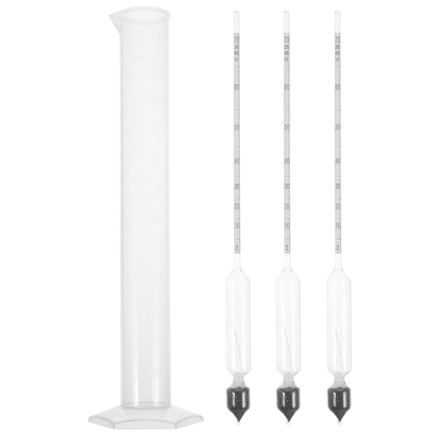 1 Ensemble de Compteurs Hydrométriques Professionnels pour Mesurer l'Alcool et les Fournitures de Fermentation Réutilisables