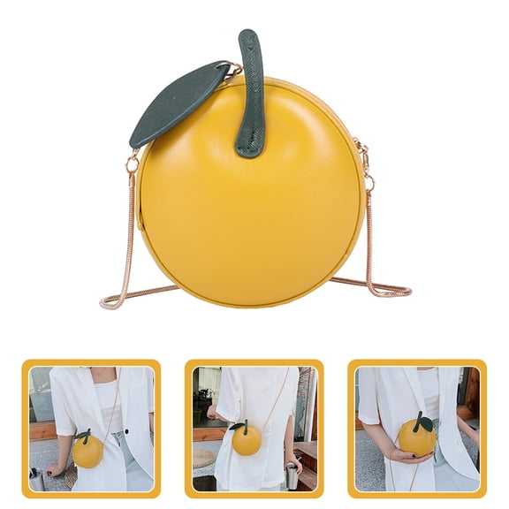 OUNONA Yellow PU Crossbody Bag for Women, Stylish Small Purse with Multiple Compartments, 1 Pack
