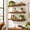 Rustic Brown-15.7 Inches, variant on Black 47.2 Inches Floating Shelves Set of 3 for Wall Decor and Storage