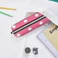 thumbnail image 6 of Naloa Dots On Rose Red Background Leather Pencil Case, Makeup Pouch, Zipper Pouch for Daily Essentials, Storage Organizer, Cosmetics and Stationary Bag, 6 of 7