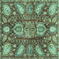thumbnail image 1 of Ahgly Company Indoor Square Abstract Turquoise Blue Modern Area Rugs, 6' Square, 1 of 4