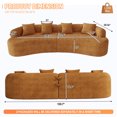 thumbnail image 5 of Wiilayok 131" Chenille Curved Shaped Sectional Sofa,Modern 4 Seater Cloud Combination Sofa Couch with Extra Deep Seat and Pillows for Living Room,Orange, 5 of 10