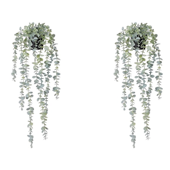 2 Pieza Planta Colgante Artificial Planta Colgante de Eucalipto En Maceta Falsa para Pared, Habitación, Hogar, Patio, Decoración Interior Y Exterior