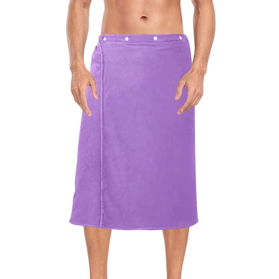 Ryvnso Men's Adjustable Shower Wrap Purple Background Bath Towels with Snap Closure 28 x 60 inch