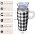 thumbnail image 3 of 20oz Geometric Pattern Handle Tumbler, Double Wall Insulated Stainless Steel Travel Coffee Mug Leak Proof with Straw, 3 of 5