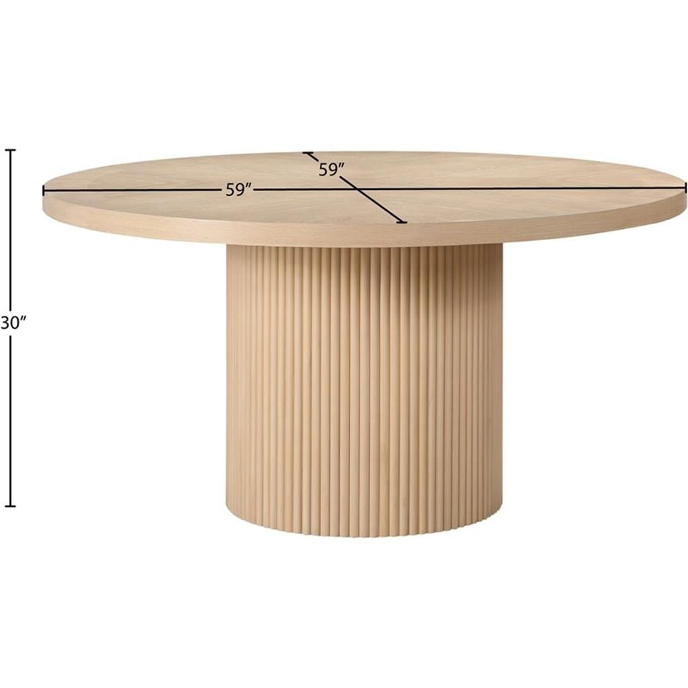 Meridian Furniture Belinda 60" Natural Solid Wood and Veneer Dining Table