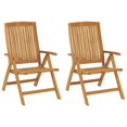 ALmi Reclining Patio Chairs with Cushions 2 pcs Solid Wood Teak