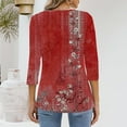 thumbnail image 4 of Red Womens Tops Womens Fashion T Shirts 2025 Short Sleeve Casual V Neck Summer Tops Cute Loose Fit Blouses Graphic Tees Shirts for Women, 4 of 5