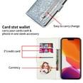 thumbnail image 2 of iPhone 13 Pro Max Wallet Case for Women/Girls,Dteck Bling Glitter Sparkly Girly Folio Leather Zipper Pocket Magnet Clasp Phone Case with 3 Card Holder,Strap and Standx, Silver, 2 of 6