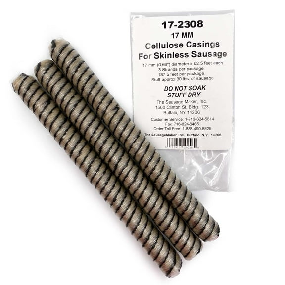 The Sausage Maker - Cellulose Sausage Casings, 17mm (11/16")