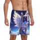 thumbnail image 2 of Balery Night Sky Winged French Bulldog Pantalones cortos de pijama de punto de algodón para hombre con cinturilla y bolsillos-Medium, 2 of 6