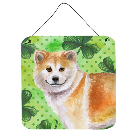 Carolines Treasures BB9852DS66 Shiba Inu St Patricks Wall or Door Hanging Prints Green 6HX6W multicolor