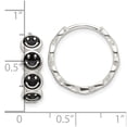 thumbnail image 3 of Auriga Fine Jewelry 925 Sterling Silver Black Enamel Smiley Face Round Hoop Earrings for Women (L-17.1mm, W-5.25mm), 3 of 6