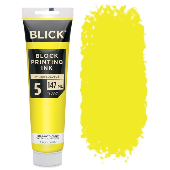 Blick Water-Soluble Block Printing Ink - Yellow, 5 oz Tube