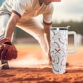 thumbnail image 4 of 40oz Baseball-Themed Vacuum Insulated Travel Tumbler with Handle, Lid & Straw - 40oz Baseball Coach Gift, Baseball Accessories, 4 of 6