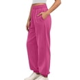 thumbnail image 4 of Joggers for Women Fall Winter Lined Elastic High Waist Straight Leg Relaxed Fit Jogger Sweatpants with Pockets, 4 of 8