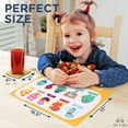 Kids Placemats for Dining Table Kit, Include 6 Educational Table Mats 16.5" x 12" and 6 Coasters