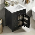 thumbnail image 4 of Harper & Bright Designs 24" Small Bathroom Vanity with Sink, Bathroom Floor Cabinet with Drawers and Cabinet, Single Sink Bathroom Vanity with Adjustable Shelves, Black, 4 of 16