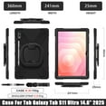 thumbnail image 3 of For Samsung Galaxy Tab S11 Ultra 14.6 inch Case, 360 Rotatable Handle Stand, Shoulder Strap, Drop-Proof Design, Black, 3 of 7