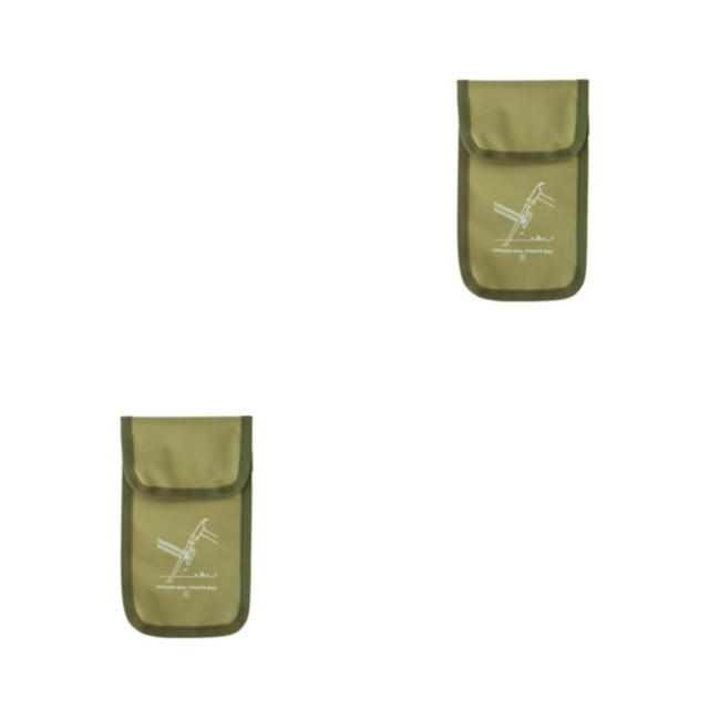 Sonducket Bolsa de clavijas para tienda de campaña al aire libre, bolsa de almacenamiento de clavos para el suelo, tela Oxford para equipo de Verde césped/S 2piezas