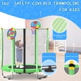 thumbnail image 5 of ACWARM HOME 5FT Toddler Trampoline For Kids 60" Mini Size Indoor&Outdoor With Safety Net Gift for Boys & Girls 440Lbs,Green, 5 of 8