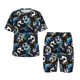 thumbnail image 1 of Fotbe Football Pijama Estampada de 2 Piezas para Niños – Ropa de Dormir de Manga Corta Cómoda para Niños y Niñas, Camiseta y Shorts de Algodón-Medium, 1 of 6