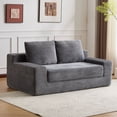 thumbnail image 5 of Couple-Friendly Gray Sofa Bed - Modern Minimalist Corduroy Fabric, Reversible Cushion & Pillows Included, No Assembly Required, Suitable for Living Room & Bedroom, 5 of 6