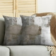 thumbnail image 3 of Brown Grey Throw Pillow Covers, Taupe Modern Abstract Art Painting Throw Pillows for Couch, Gray White Pillow Covers 20x20 Inch 2 Pcs Square Cushion Cover Gift for Couch Sofa, 3 of 6