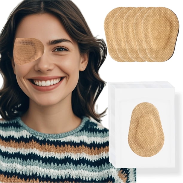 Parche Ocular THSIREE 20 Piezas Adhesivo Transpirable Color Nude 8.5x5.8 cm