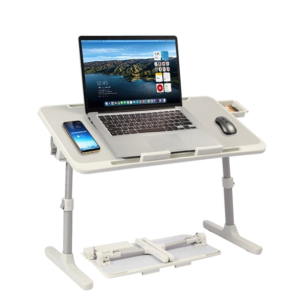 PHANCIR Height & Angle Adjustable Lap Desk, Laptop Stand Bed Tray, Foldable Laptop Desk for Couch Sofa Floor, Gray