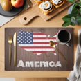 thumbnail image 2 of US Independence Day Placemats Set of 4 Retro American Flag Wood Brown Place Mats Indoor Wipeable Table Mats Washable Cloth Dining Table Placemats for Kitchen Holiday Party Home Decor 13x19 Inch, 2 of 9
