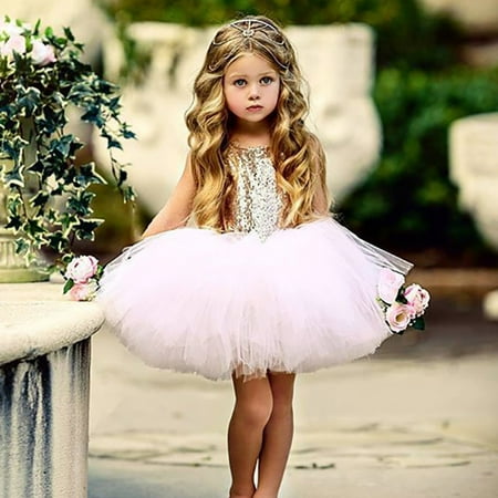 

Baby Girl Mesh Tulle Birthday Dresses Tutu Sleeveless Pageant Party Dress Toddler Girl Wedding Clothes