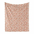 thumbnail image 1 of Aqua and Coral Soft Flannel Fleece Blanket, Pastel Toned Bouquet of Feminine Flowers on Chevron Zigzag Lines, Cozy Plush for Indoor and Outdoor Use, 50" x 60", Yellow Aqua and Coral, by Ambesonne, 1 of 6