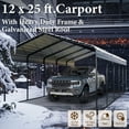 thumbnail image 5 of SUMMIT LIVING 12 x 25 ft Metal Carport with Galvanized Steel Panel Roof, Heavy Duty Outdoor Garage Storage Shelter for Cars, Boats, SUV and Truck, 5 of 10