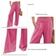 thumbnail image 4 of Pantalones casuales de uso diario para mujer, para citas y playa, elegantes pantalones de cintura alta con pierna ancha en color rojo sandía, 4 of 5
