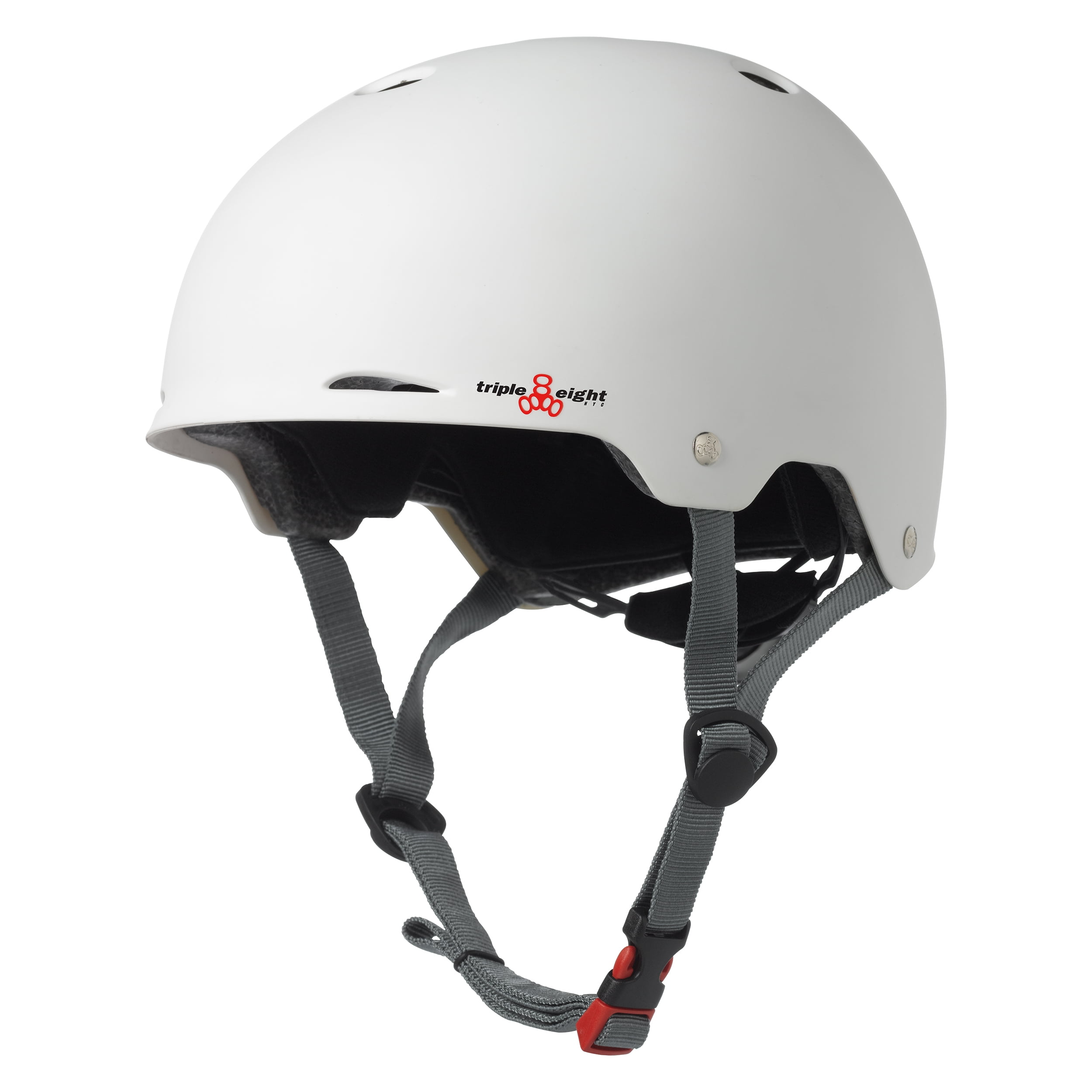 Triple 8 Gotham Dual Certified White Matte Bike & Skateboard Helmet, S 