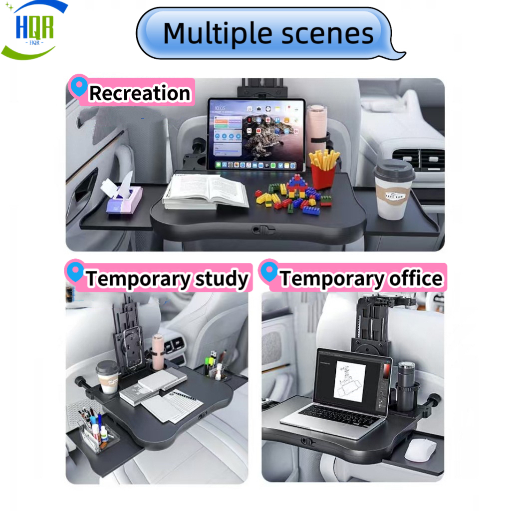 Car Seat Back Storage Table,Auto Tray Mount,Phone and Laptop Stand,Multifunctional,Adjustable,for Adults&Kids,Black