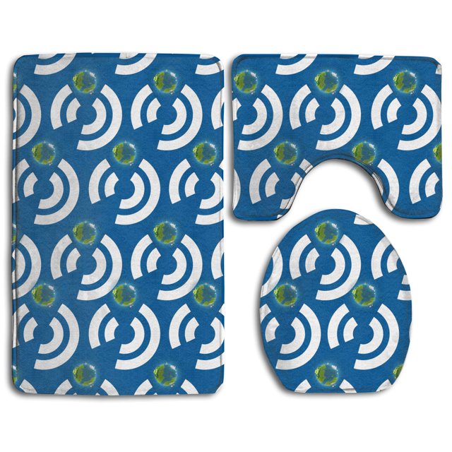 ABPHQTO Bandera de Finlandia Eat Earth Juego de alfombras de baño de 3 piezas Alfombra de baño Alfombra de contorno y tapa de inodoro ABPHQTO Cont-CHAPPLE-30574