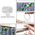 thumbnail image 6 of Retro Shower Curtain Vintage Abstract Colorful Pink Blue Green Shower Curtain for Bathroom Aesthetic with 12 Hooks Waterproof Durable Polyester Fabric,72"*72", 6 of 6