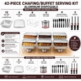 thumbnail image 2 of 28-Pcs Disposable Chafing Dish Buffet Set with Half Size Pans – Complete Catering Solution with Extra Fuel Cans & Lighter – Perfect Food Warmers for Parties & Events, 2 of 10