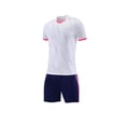 thumbnail image 5 of Kids Soccer Jersey Set Ndbuld Children's Short Sleeve Top With Elastic Waist Shorts Sportswear And Soccer Set For Middle And Big Kids White XS, 5 of 5