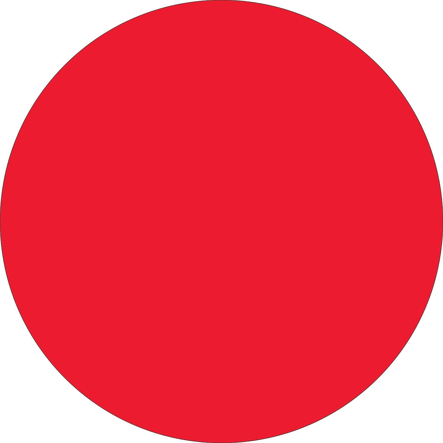 Tape Logic Inventory Circle Labels 1' Fluorescent Red 500/Roll DL611G