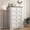 Off-White & Walnut, variant on 5 Drawer Dresser for Bedroom, Retro Wood Storage Cabinet with Antique Bronze Round Handles, Vintage Chest of Drawers with Solid Base for Living Room, Hallway, Entryway, Guest Room, White